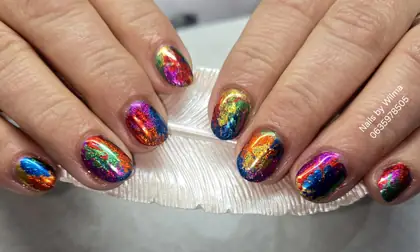 Rainbow glitter nails
