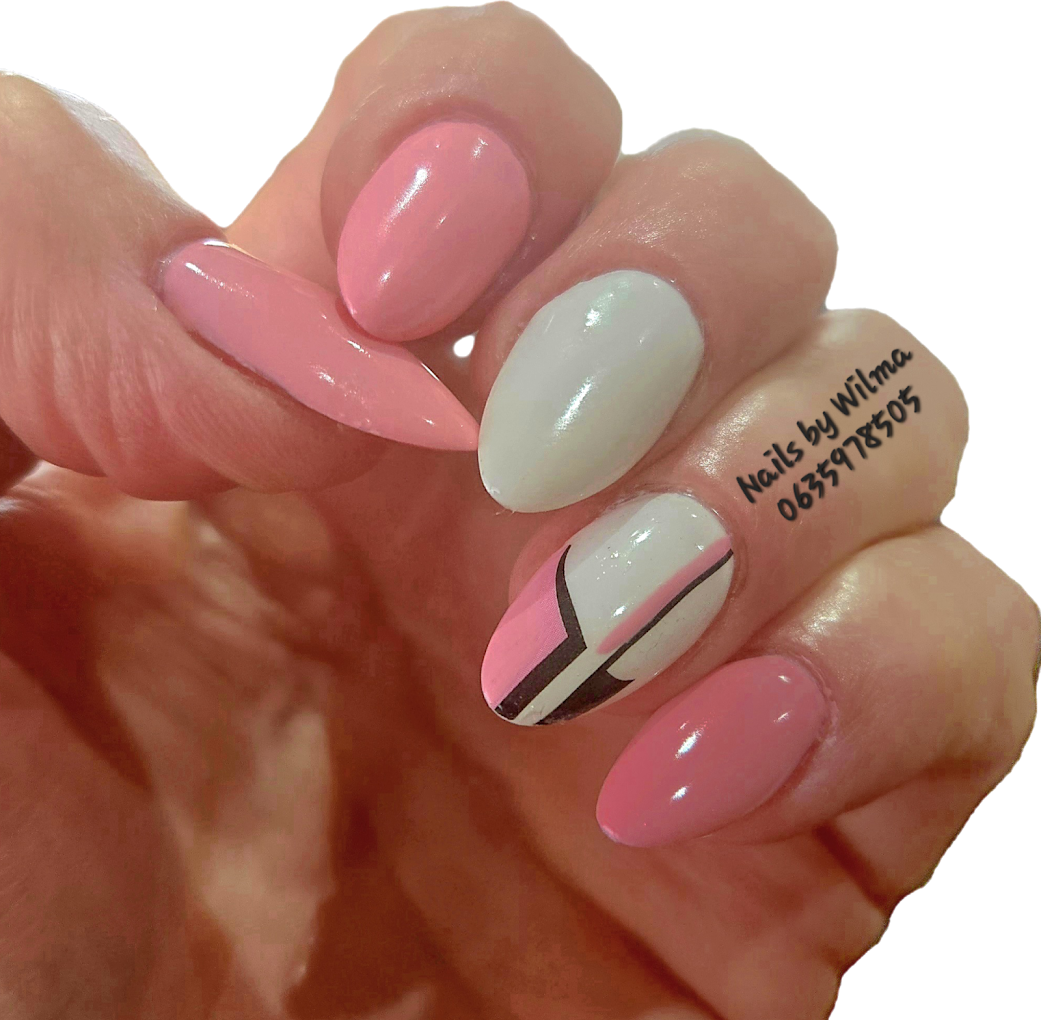 Vivid neon pink and orange striped nail art for a summer holiday look