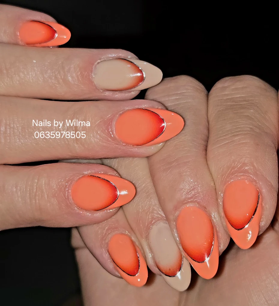 Elegant
            white and pink flower petals painted on nails