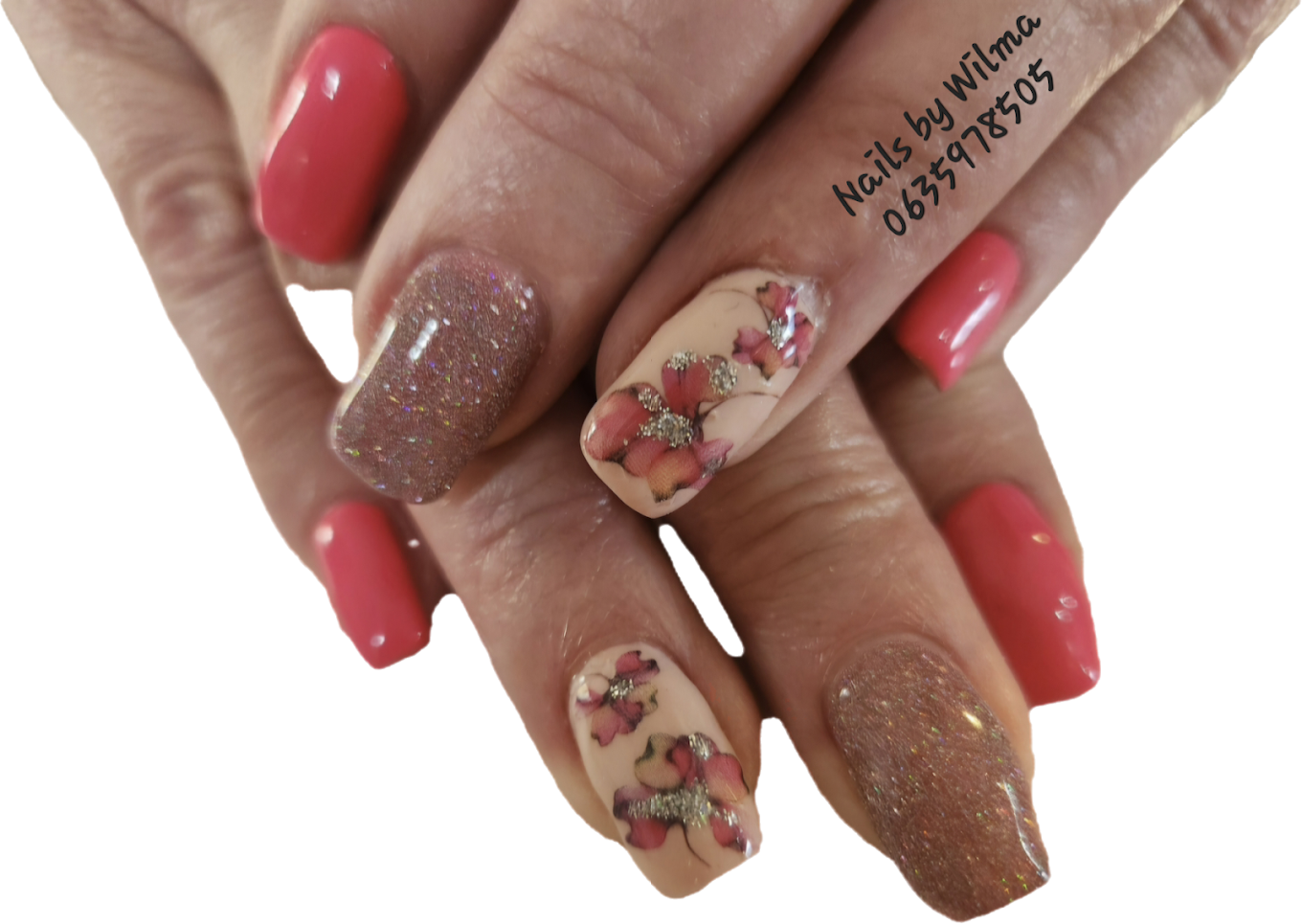 Matte black nails with glossy French tips, very chic and sophisticated